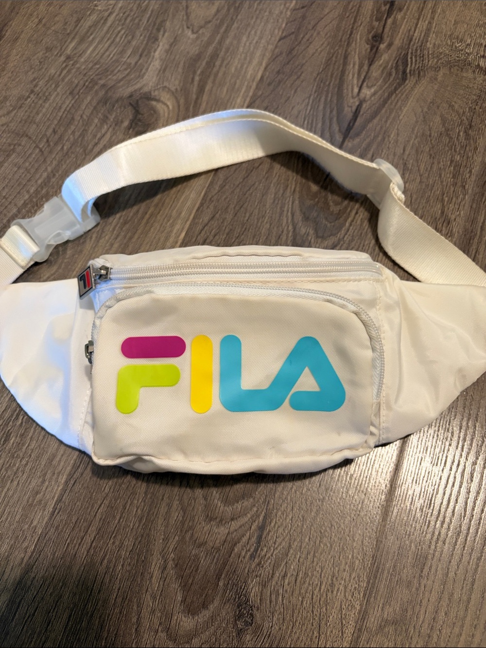 Fila White Belt Bag with Bright Multicolor Logo